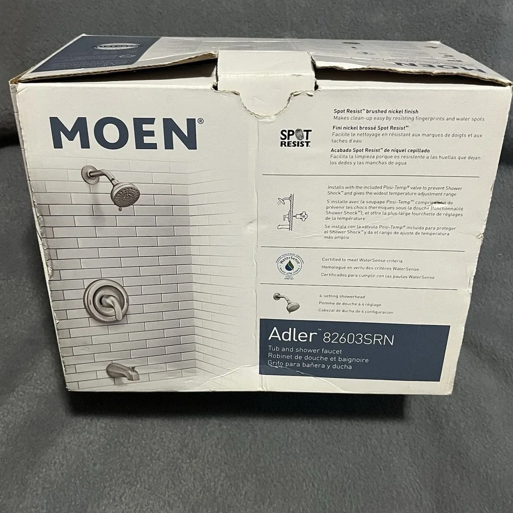MOEN 82603 Adler Single Handle 4-Spray Tub Shower Faucet Chrome 1.8 GPM